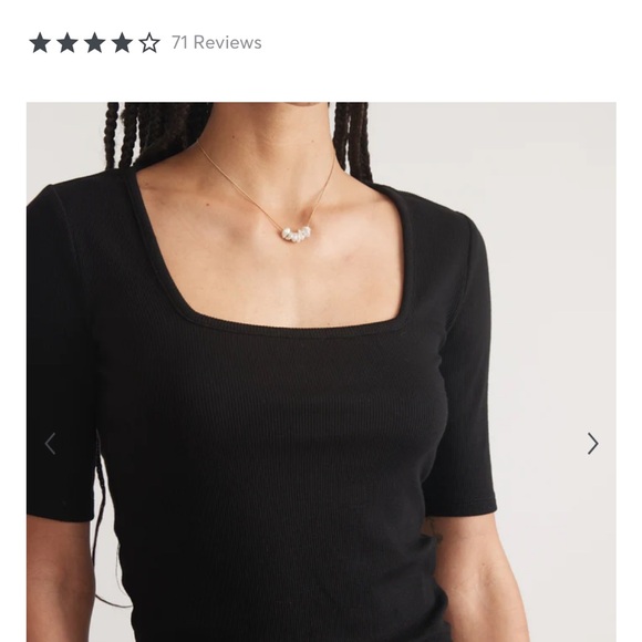 Lexi Rib Square Neck Cropped Top, Size M - Picture 2 of 14